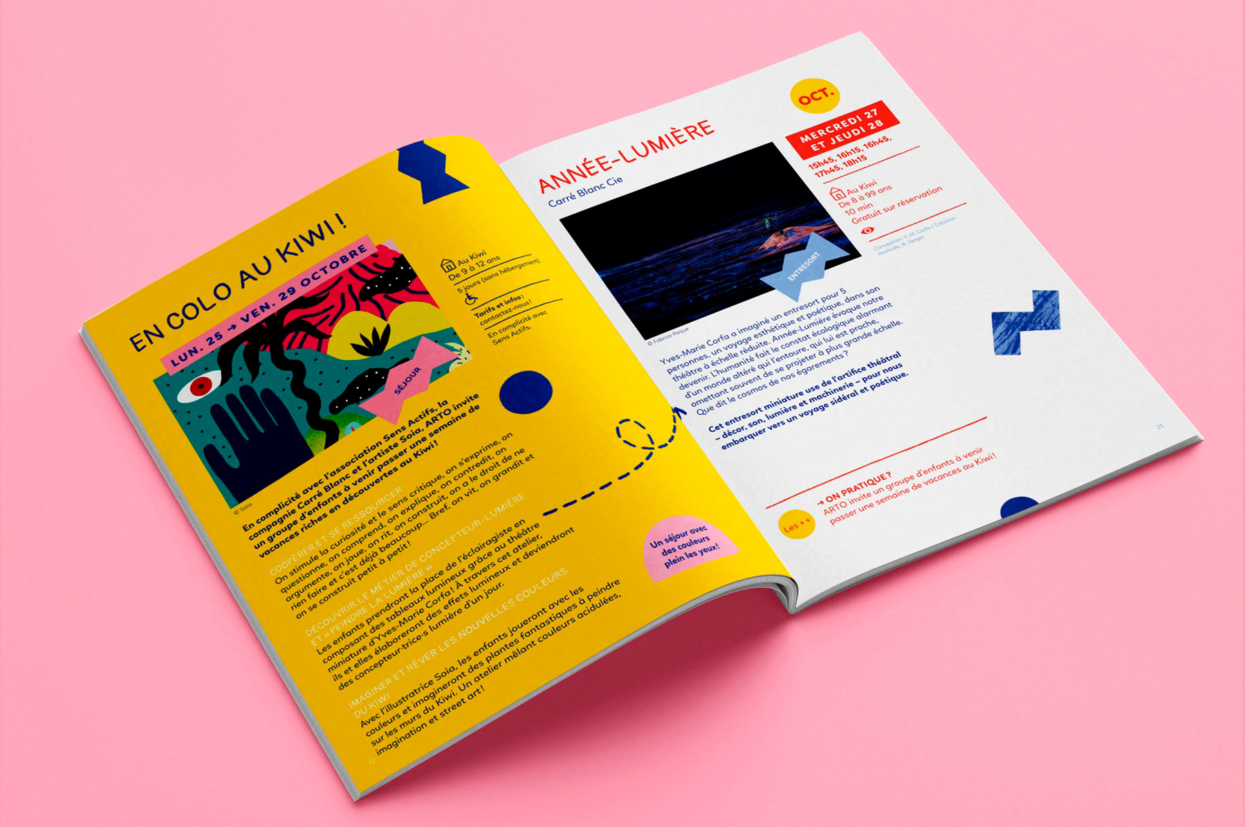 pages intérieures du programme culturel illustré du centre culturel Le Kiwi