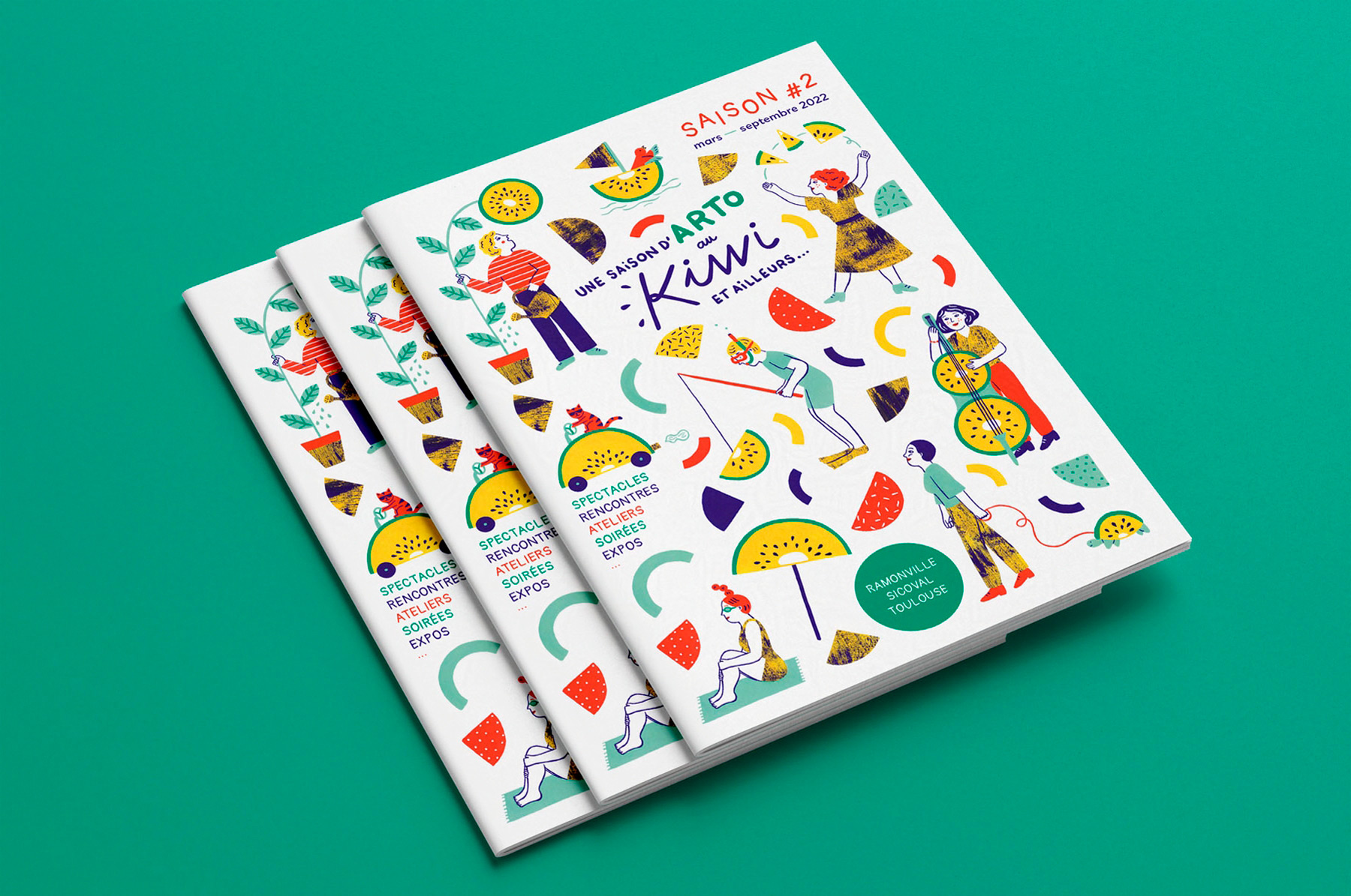 couverture du programme culturel illustré du centre culturel Le Kiwi