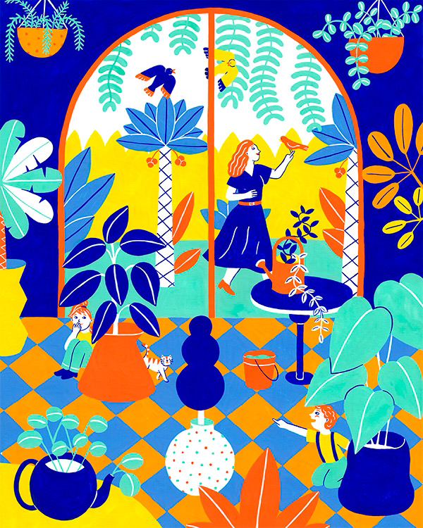 illustration sur le thème de la nature pour une exposition à la médiathèque d'Erstein