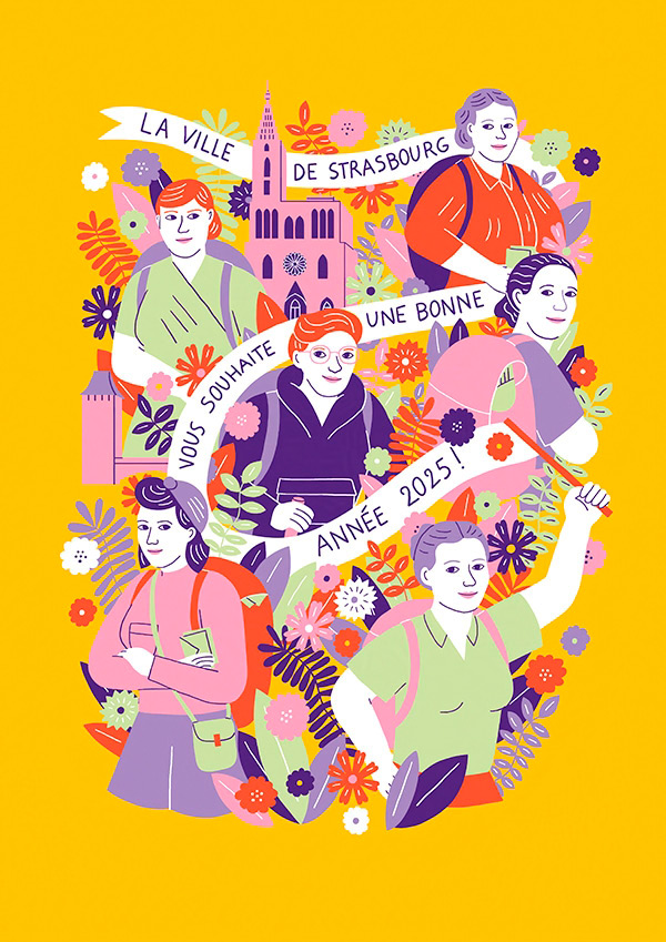 illustration de la carte de voeux 2025 de la ville de Strasbourg